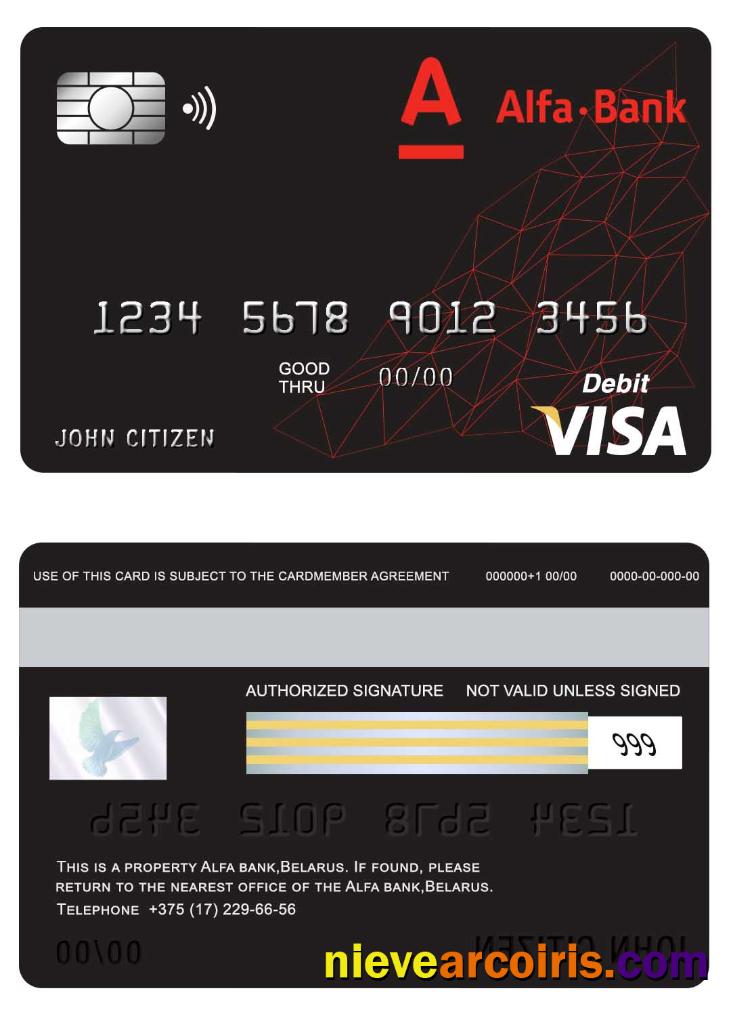 Belarus Alfa bank visa card